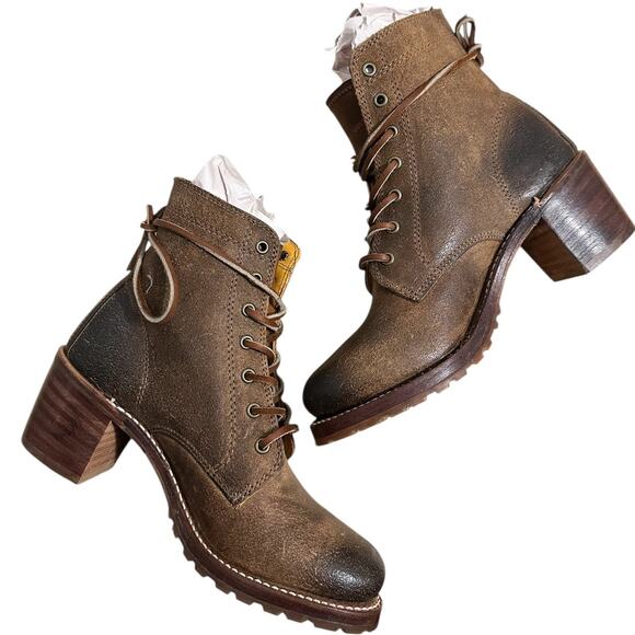 Frye Vintage Sabrina Brown Lace Up Ankle Boot Size 7 - Picture 12 of 13